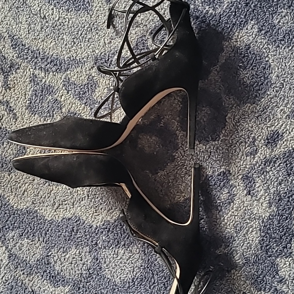 Sam Edelman black lace up stilettos size 6.5 excellent condition - Picture 2 of 7